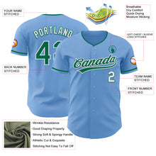 Charger l'image dans la galerie, Custom Light Blue Kelly Green-White Authentic Baseball Jersey
