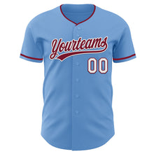 Загрузить изображение в средство просмотра галереи, Custom Light Blue Crimson-White Authentic Baseball Jersey
