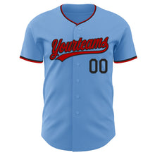 Charger l'image dans la galerie, Custom Light Blue Red-Black Authentic Baseball Jersey
