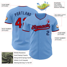 Load image into Gallery viewer, Custom Light Blue Red-Navy Authentic Baseball Jersey
