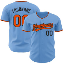 Загрузить изображение в средство просмотра галереи, Custom Light Blue Orange-Black Authentic Baseball Jersey

