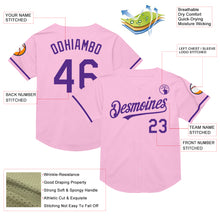 Charger l&#39;image dans la galerie, Custom Light Pink Purple Mesh Authentic Throwback Baseball Jersey
