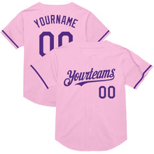 Charger l&#39;image dans la galerie, Custom Light Pink Purple Mesh Authentic Throwback Baseball Jersey

