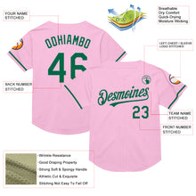 Load image into Gallery viewer, Custom Light Pink Kelly Green Mesh Authentic Throwback Baseball Jersey
