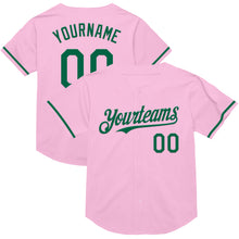 Load image into Gallery viewer, Custom Light Pink Kelly Green Mesh Authentic Throwback Baseball Jersey
