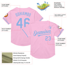 Charger l&#39;image dans la galerie, Custom Light Pink Light Blue Mesh Authentic Throwback Baseball Jersey
