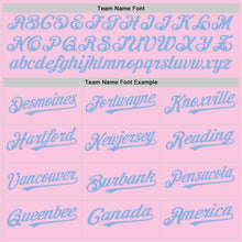 Charger l&#39;image dans la galerie, Custom Light Pink Light Blue Mesh Authentic Throwback Baseball Jersey
