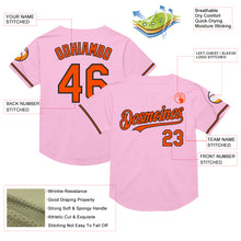 Charger l&#39;image dans la galerie, Custom Light Pink Orange-Black Mesh Authentic Throwback Baseball Jersey
