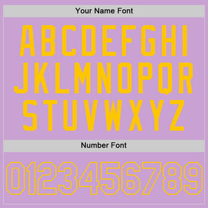 Custom Light Purple Yellow Authentic Baseball Jersey