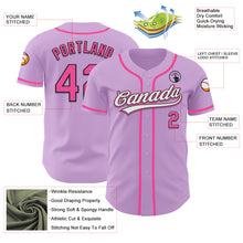 Load image into Gallery viewer, Custom Light Purple Pink-Black Authentic Baseball Jersey
