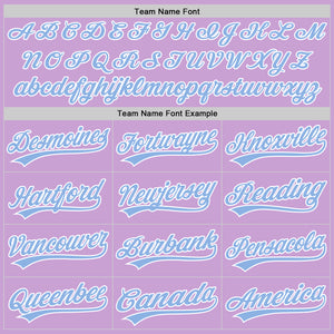 Custom Light Purple Light Blue-White Authentic Baseball Jersey