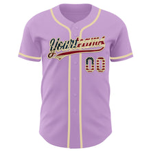 Load image into Gallery viewer, Custom Light Purple Vintage USA Flag-Cream Authentic Baseball Jersey
