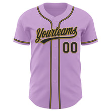 Load image into Gallery viewer, Custom Light Purple Black-Old Gold Authentic Baseball Jersey
