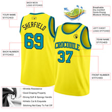 Laden Sie das Bild in den Galerie-Viewer, Custom Light Yellow Teal-Black Authentic Basketball Jersey
