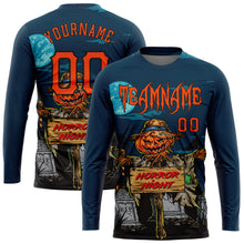 Laden Sie das Bild in den Galerie-Viewer, Custom 3D Pattern Halloween Pumpkins Horror Night Long Sleeve Performance T-Shirt
