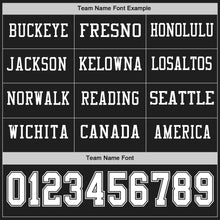 Load image into Gallery viewer, Custom Black White Long Sleeve Authentic Football Jersey
