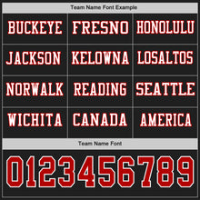 Load image into Gallery viewer, Custom Black Red-White Long Sleeve Authentic Football Jersey
