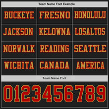Load image into Gallery viewer, Custom Black Red-Old Gold Long Sleeve Authentic Football Jersey
