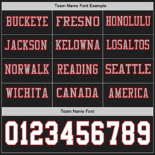 Load image into Gallery viewer, Custom Black White Gray-Red Long Sleeve Authentic Football Jersey
