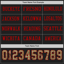 Load image into Gallery viewer, Custom Black Camo-Red Long Sleeve Authentic Football Jersey
