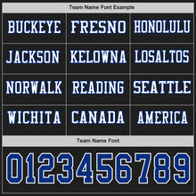 Load image into Gallery viewer, Custom Black Royal-White Long Sleeve Authentic Football Jersey

