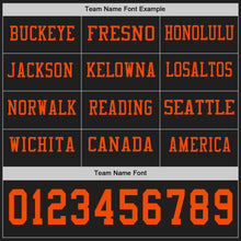 Load image into Gallery viewer, Custom Black Orange Long Sleeve Authentic Football Jersey
