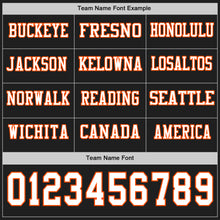 Load image into Gallery viewer, Custom Black White-Orange Long Sleeve Authentic Football Jersey
