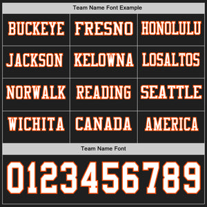 Custom Black White-Orange Long Sleeve Authentic Football Jersey