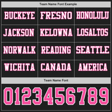 Load image into Gallery viewer, Custom Black Pink-White Long Sleeve Authentic Football Jersey
