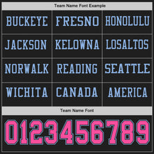 Load image into Gallery viewer, Custom Black Pink-Light Blue Long Sleeve Authentic Football Jersey
