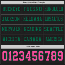 Load image into Gallery viewer, Custom Black Pink-Kelly Green Long Sleeve Authentic Football Jersey
