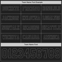 Load image into Gallery viewer, Custom Black Steel Gray Long Sleeve Authentic Football Jersey
