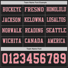 Load image into Gallery viewer, Custom Black Medium Pink-Steel Gray Long Sleeve Authentic Football Jersey
