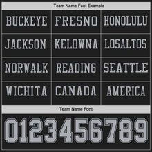 Load image into Gallery viewer, Custom Black Gray Long Sleeve Authentic Football Jersey
