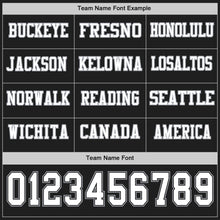 Load image into Gallery viewer, Custom Black White-Gray Long Sleeve Authentic Football Jersey
