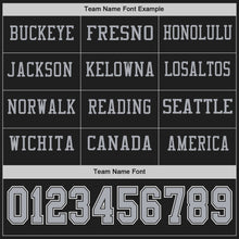 Load image into Gallery viewer, Custom Black Gray Long Sleeve Authentic Football Jersey
