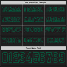 Load image into Gallery viewer, Custom Black Kelly Green Long Sleeve Authentic Football Jersey
