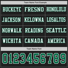 Load image into Gallery viewer, Custom Black Kelly Green-White Long Sleeve Authentic Football Jersey
