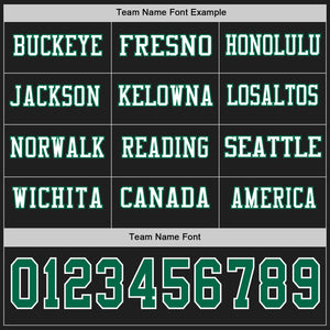 Custom Black Kelly Green-White Long Sleeve Authentic Football Jersey