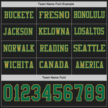 Load image into Gallery viewer, Custom Black Kelly Green-Old Gold Long Sleeve Authentic Football Jersey
