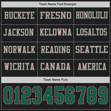 Load image into Gallery viewer, Custom Black Kelly Green-Medium Pink Long Sleeve Authentic Football Jersey
