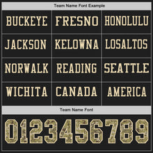 Load image into Gallery viewer, Custom Black Camo-Cream Long Sleeve Authentic Football Jersey
