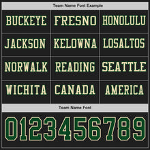 Load image into Gallery viewer, Custom Black Green-Cream Long Sleeve Authentic Football Jersey
