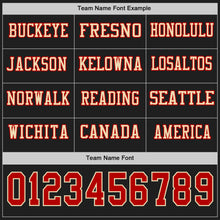 Load image into Gallery viewer, Custom Black Red-Cream Long Sleeve Authentic Football Jersey
