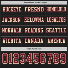 Load image into Gallery viewer, Custom Black Crimson-Cream Long Sleeve Authentic Football Jersey
