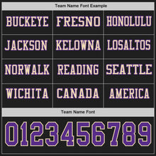 Load image into Gallery viewer, Custom Black Purple-Cream Long Sleeve Authentic Football Jersey
