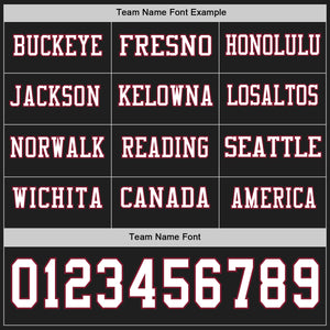 Custom Black White-Crimson Long Sleeve Authentic Football Jersey