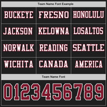 Load image into Gallery viewer, Custom Black Crimson-White Long Sleeve Authentic Football Jersey
