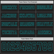 Load image into Gallery viewer, Custom Black Teal Long Sleeve Authentic Football Jersey
