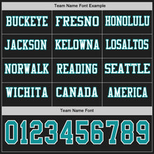 Load image into Gallery viewer, Custom Black Teal-White Long Sleeve Authentic Football Jersey

